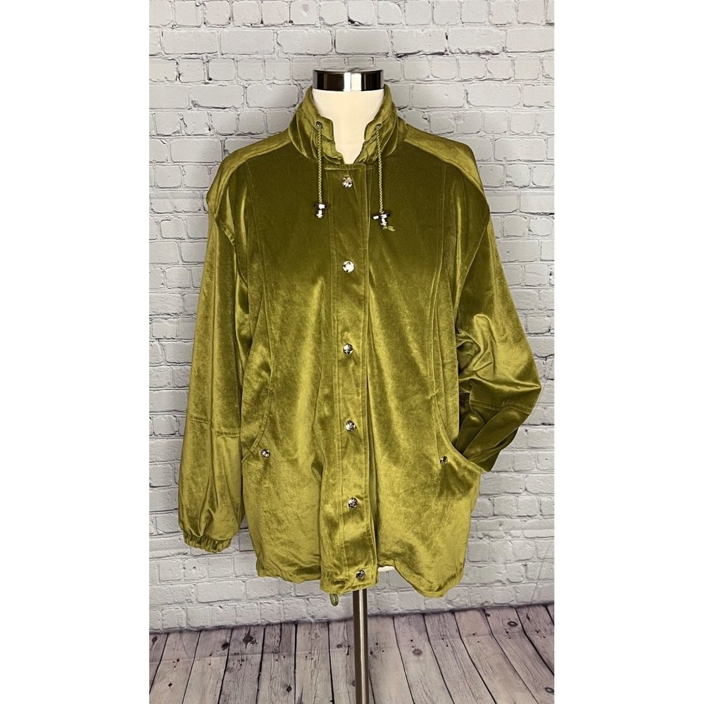 CS Signature Reversible Green Windbreaker Jacket | Midweight Velour | M